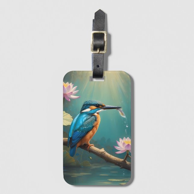 Elegant Kingfisher Bird Bagagebricka (Framsida vertikal)