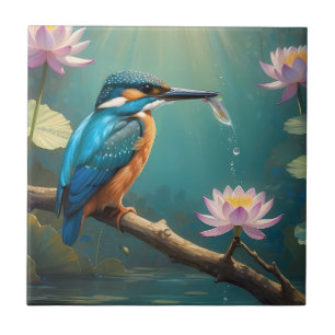 Elegant Kingfisher Bird Kakelplatta