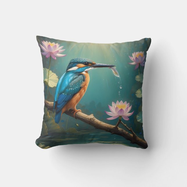 Elegant Kingfisher Bird Kudde (Framsida)