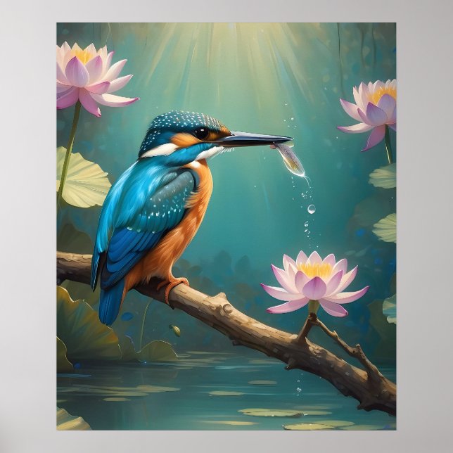 Elegant Kingfisher Bird Poster (Framsidan)