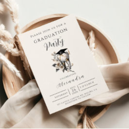 Elegant Kintsugi Floral Dental Graduation Inbjudningar