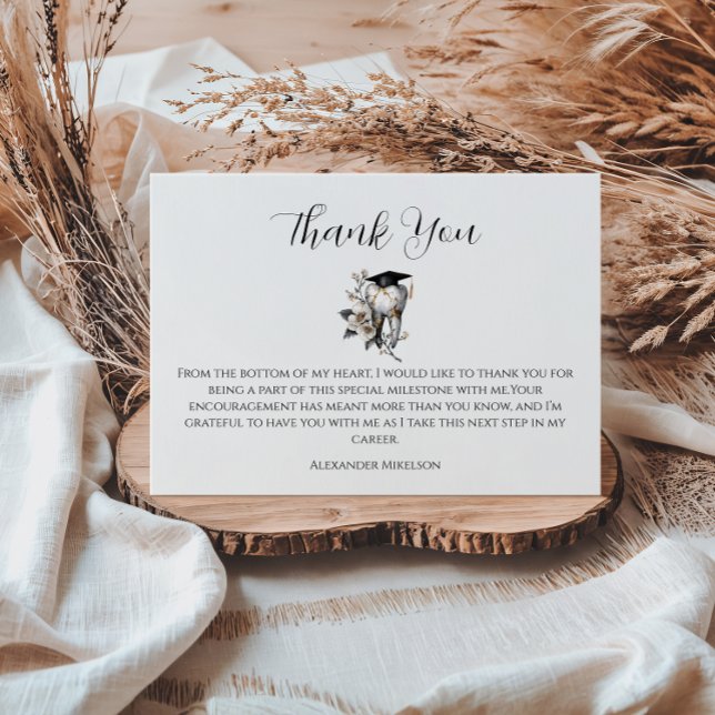 Elegant Kintsugi Floral Dental Graduation Party Tack Kort (Skapare uppladdad)