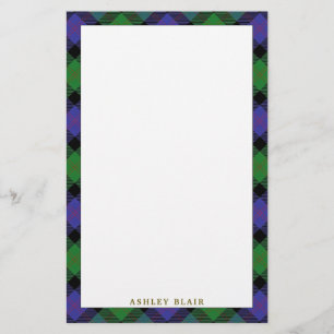 Elegant Klan Blair Tartan Play Brevpapper