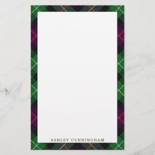 Elegant klan Cunningham Tartan Plaid Brevpapper