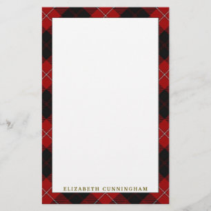Elegant Klan Cunningham Tartan Plaid Brevpapper