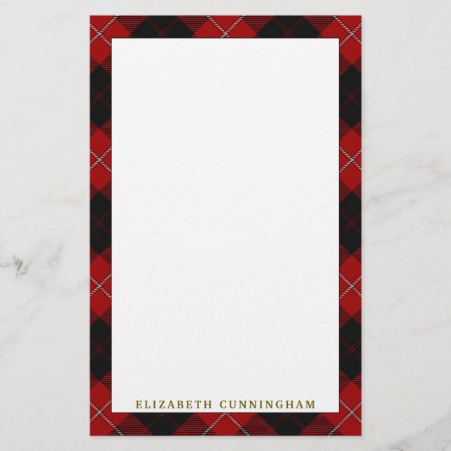 Elegant Klan Cunningham Tartan Plaid Brevpapper (Framsida)