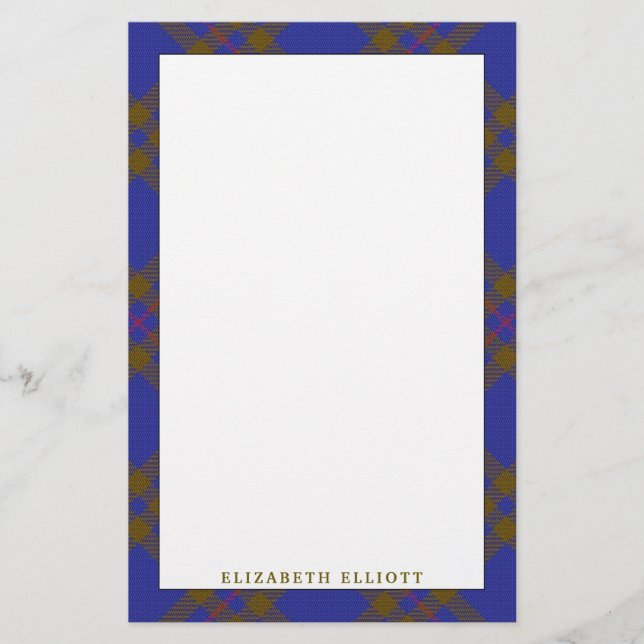 Elegant klan Elliot Elliott Tartan Plaid Brevpapper (Framsida)