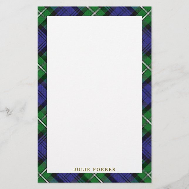 Elegant Klan Forbes Tartan Play Brevpapper (Framsida)