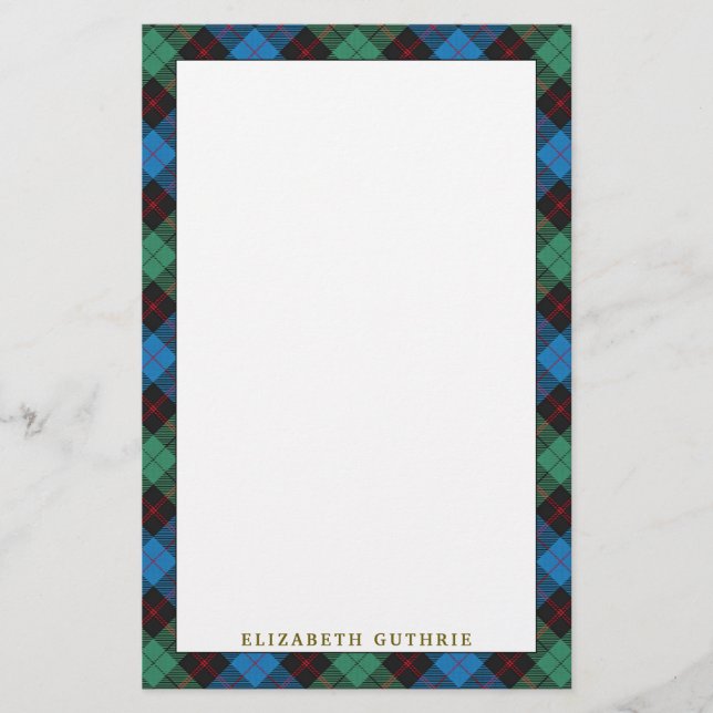 Elegant klan Guthrie Tartan Plaid Brevpapper (Framsida)