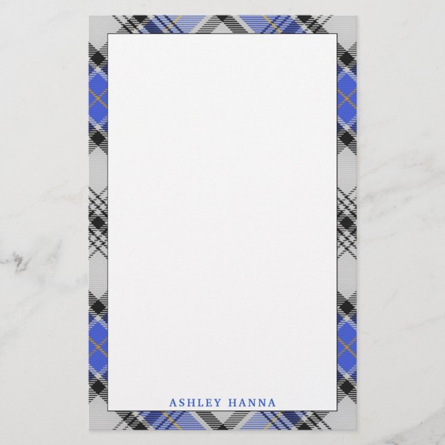 Elegant Klan Hannay Tartan Play Brevpapper (Framsida)