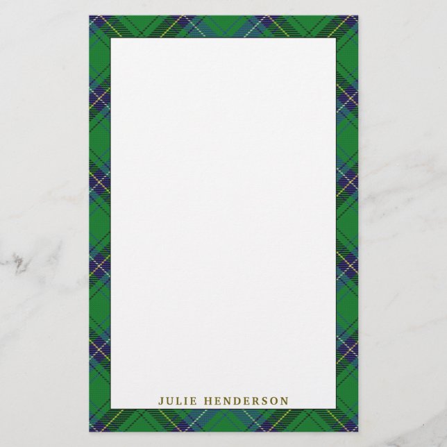 Elegant Klan Henderson Tartan Play Brevpapper (Framsida)