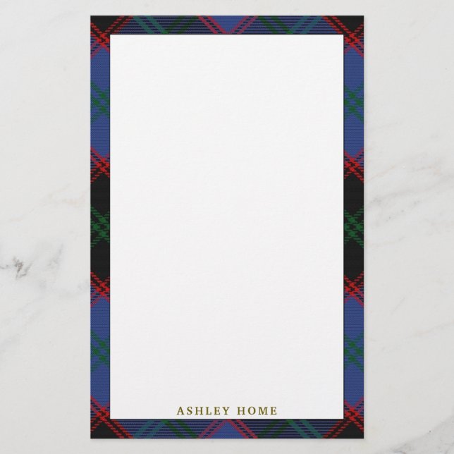 Elegant Klan Hume Tartan Pput Home Brevpapper (Framsida)