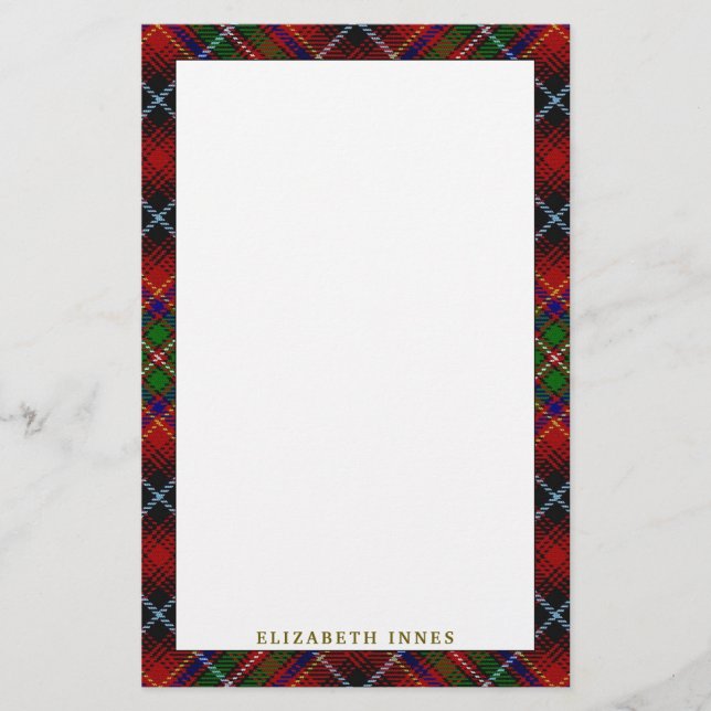 Elegant Klan Innes Tartan Play Brevpapper (Framsida)