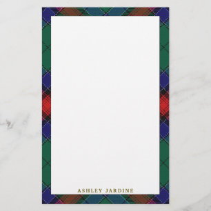 Elegant klan Jardine Tartan-ruta Brevpapper