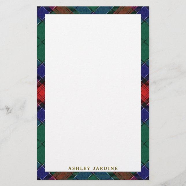 Elegant klan Jardine Tartan-ruta Brevpapper (Framsida)
