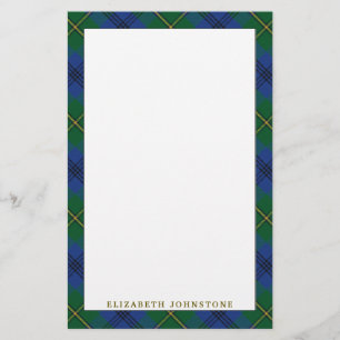 Elegant Klan Johnstone Johnston Tartan P Brevpapper