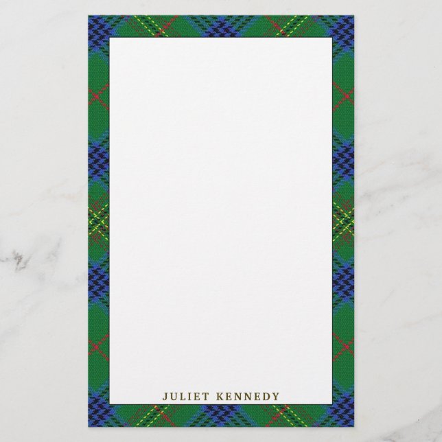 Elegant Klan Kennedy Tartan Play Brevpapper (Framsida)