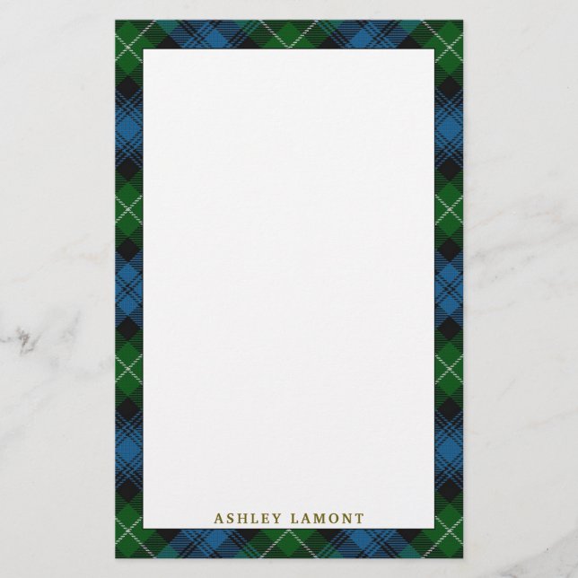 Elegant Klan Lamont Tartan Play Brevpapper (Framsida)