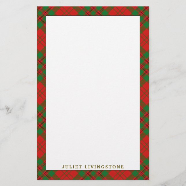 Elegant Klan Livingstone Tartan Play Brevpapper (Framsida)