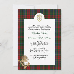 Elegant Klan MacCain 3 Plade Wedding-inbjudan Inbjudningar