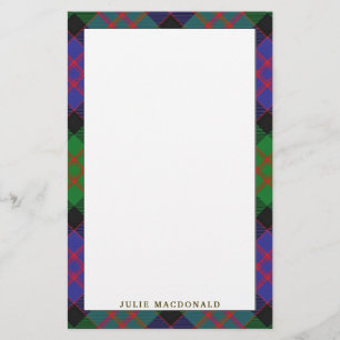 Elegant Klan MacDonald Tartan Play Brevpapper
