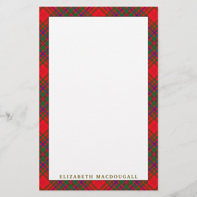 Elegant Klan MacDougall Tartan Play Brevpapper (Framsida)