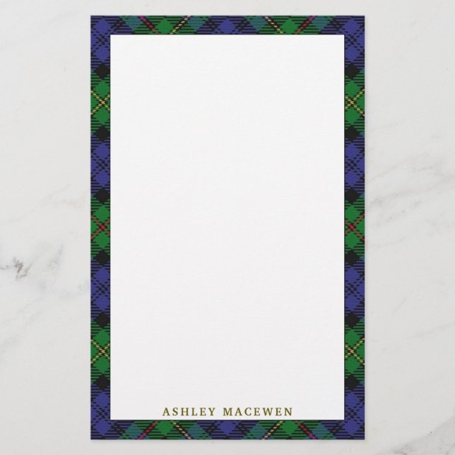 Elegant Klan MacEwen Tartan Play Brevpapper (Framsida)