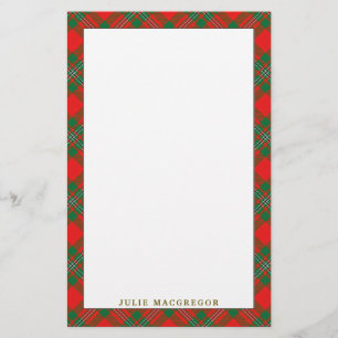 Elegant Klan MacGregor Tartan Play Brevpapper