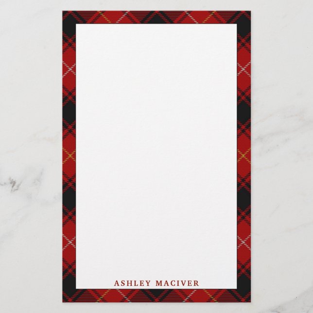 Elegant Klan MacIver Tartan Play Brevpapper (Framsida)