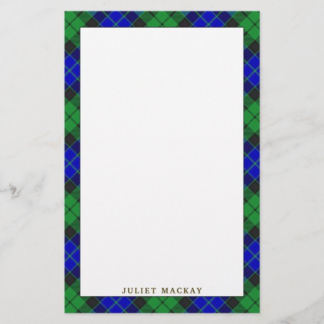 Elegant Klan MacKay Tartan Play Brevpapper (Framsida)