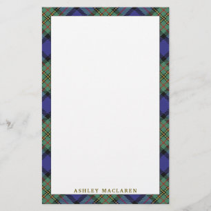 Elegant Klan MacLaren Tartan Play Brevpapper