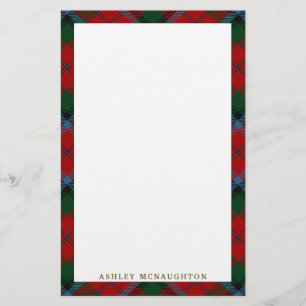 Elegant Klan MacNachtan MacNaughton Tartan Play Brevpapper