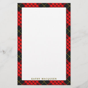 Elegant Klan MacQueen Tartan Play Brevpapper