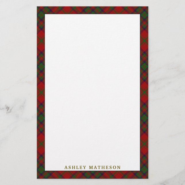 Elegant Klan Matheson Tartan Play Brevpapper (Framsida)