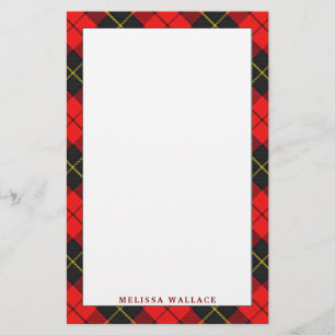 Elegant Klan Wallace Tartan Plaid Brevpapper