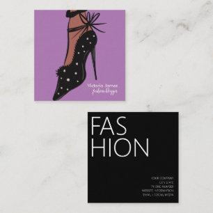 Elegant klänning häl skönhet fashionista bloggare fyrkantigt visitkort