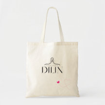 Elegant klänningslogotyp minimalistisk totebag