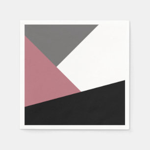 elegant klar dammig rosa, svart, grått-geometri pappersservett