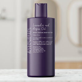 Elegant Klar med Vit Text Kosmetikflaska Etikett