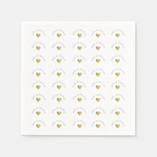 elegant, klar och enkel monogram av kärlek, vit pappersservett