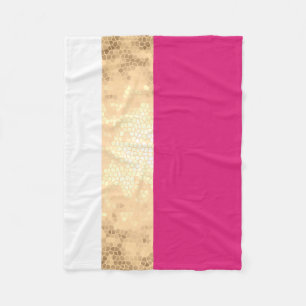 elegant klarfaux guld rosa white rand fleecefilt
