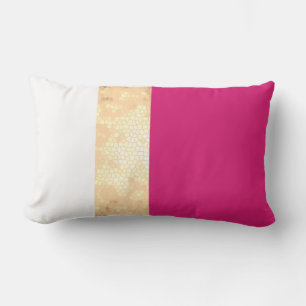 elegant klarfaux guld rosa white rand lumbarkudde