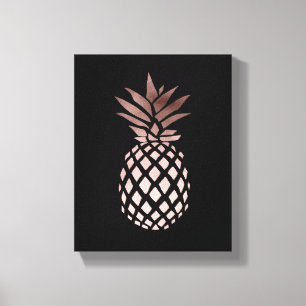 elegant klarfaux ro guld tropiska ananas canvastryck