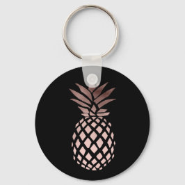 elegant klarfaux ro guld tropiska ananas nyckelring