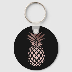 elegant klarfaux ro guld tropiska ananas nyckelring