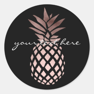 elegant klarfaux ro guld tropiska ananas runt klistermärke