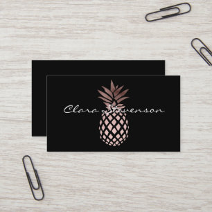 elegant klarfaux ro guld tropiska ananas visitkort