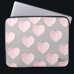 elegant klart ljusa rosa kärlek mönster laptop sleeve<br><div class="desc">Minimalistisk,  modern och tydlig utformning som representerar baby rosa färg hjärta mönster på trendigets varma grått-bakgrund.</div>