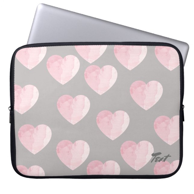elegant klart ljusa rosa kärlek mönster laptop sleeve (Framsidan)