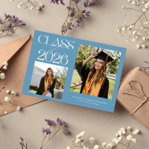 Elegant Klass 2026 Typografi Grad Denimblå Meddelande